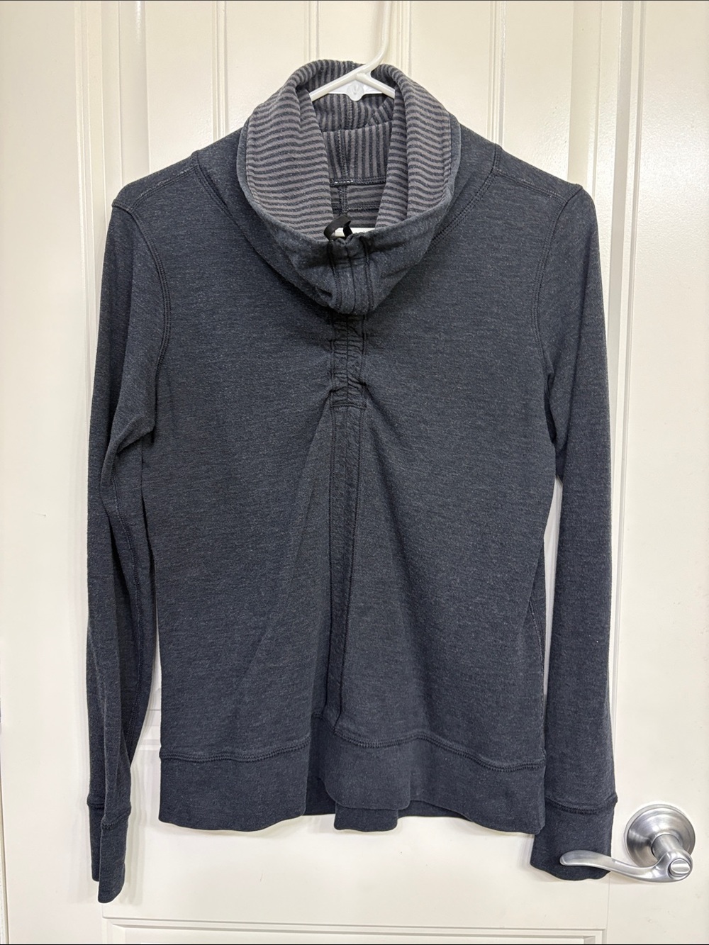lululemon athletica Dark Charcoal Ribbed Cowl Neck Sweater